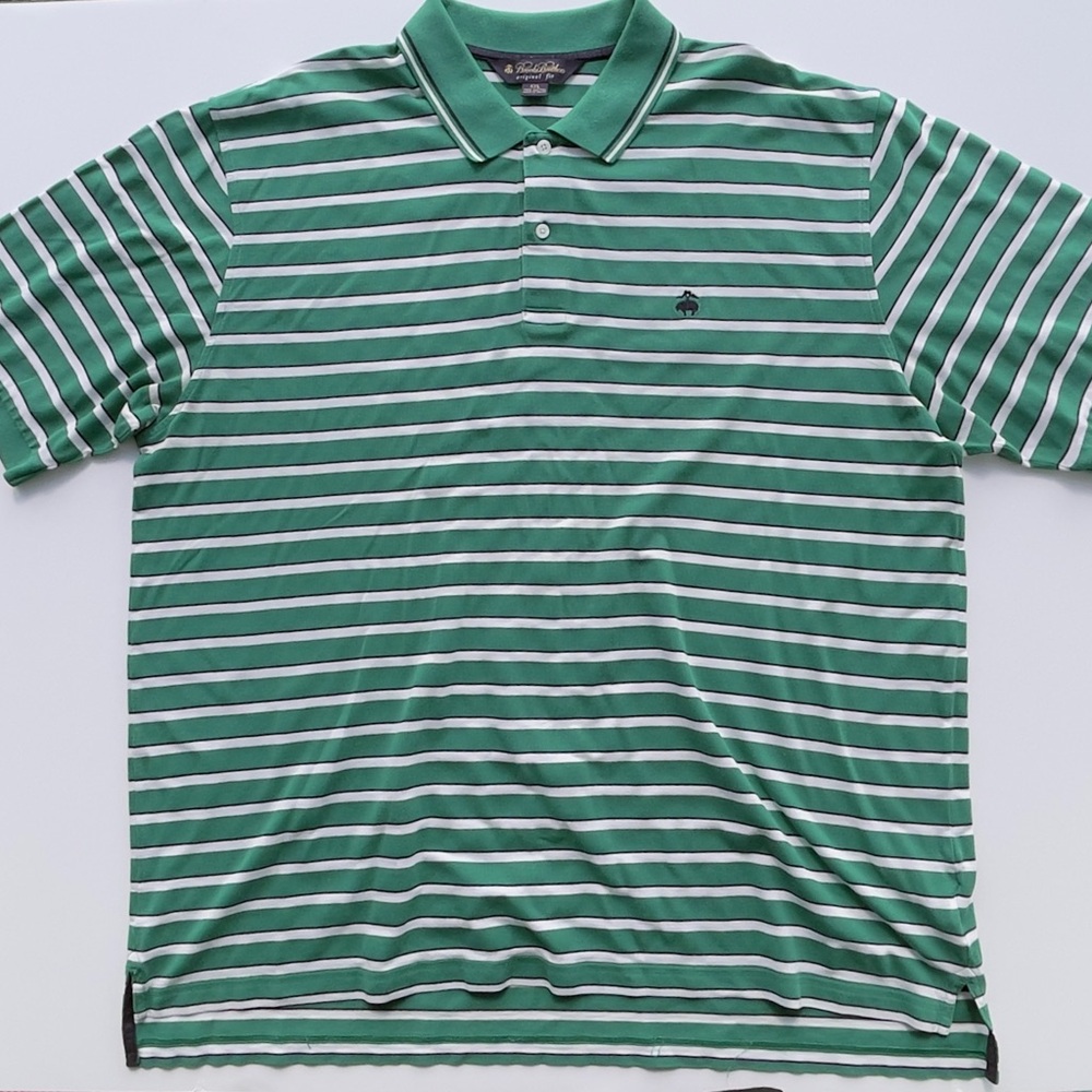 Brooks Brothers Men's Striped Original Fit Polo Shirt Size XXL 2XL Short Sleeve